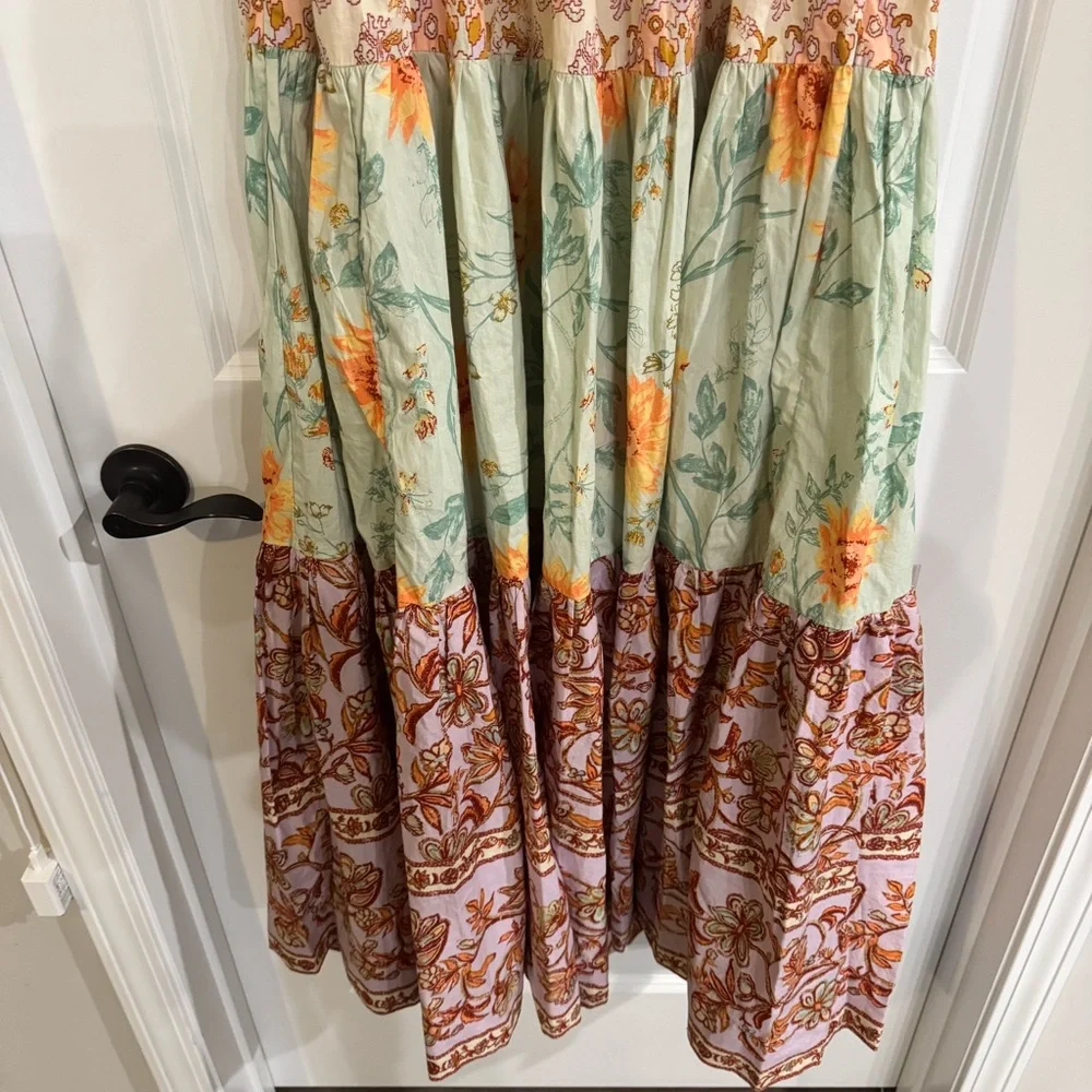 Free People Bluebell Maxi In Lilac Combo Tiered Dress
